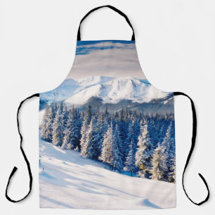 Beautiful winter landscape with snow covered trees apron