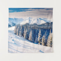 Beautiful winter landscape with snow covered trees