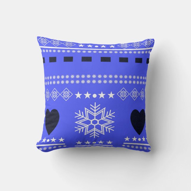 Beautiful Winter Scene with hearts Cushion (Front)