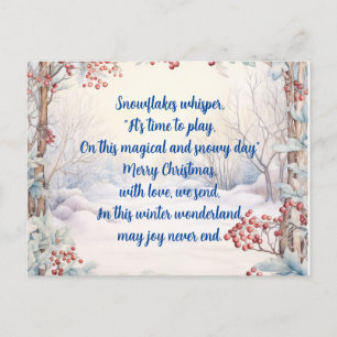 Beautiful Winter Season Christmas Greetings Holiday Postcard