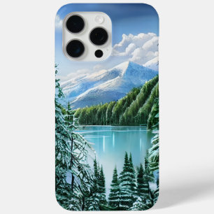 Beautiful Winter Sky Mountain Lake  iPhone 15 Pro Max Case