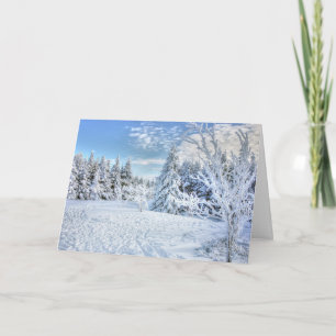 Beautiful Winter Snow Forest Scene  Card