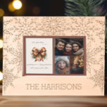 Beautiful Winter Snowflake Christmas Card Etched Frames<br><div class="desc">A glamourous snowflake design makes these engraved frames perfect for displaying your family Christmas card.</div>