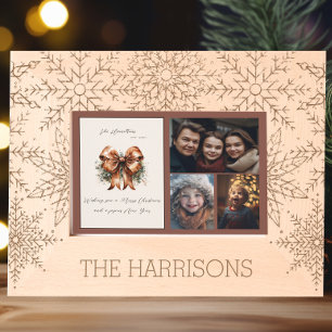 Beautiful Winter Snowflake Christmas Card Etched Frames