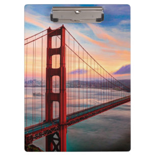 Beautiful winter sunset at Golden Gate Bridge Clipboard