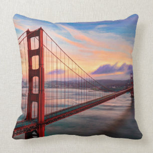 Beautiful winter sunset at Golden Gate Bridge Cushion