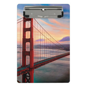 Beautiful winter sunset at Golden Gate Bridge Mini Clipboard