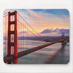 Beautiful winter sunset at Golden Gate Bridge Mouse Pad
