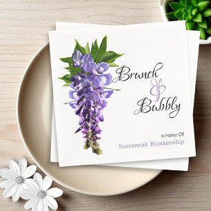 Beautiful Wisteria Brunch Bubbly Bridal Shower Napkin