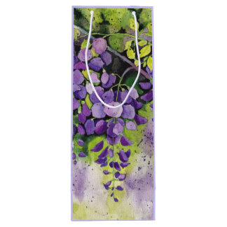 Beautiful Wisteria Flowers In Watercolor  Wine Gift Bag