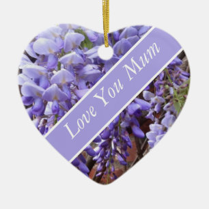 Beautiful Wisteria Mother's Day editable Ceramic Ornament