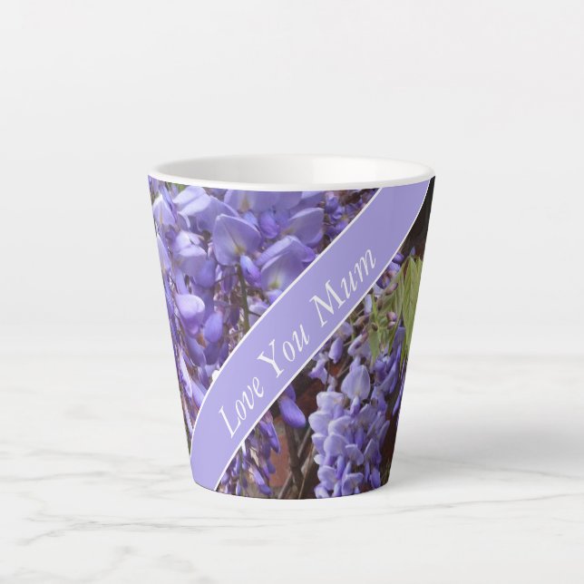 Beautiful Wisteria Mother's Day editable Latte Mug (Front)