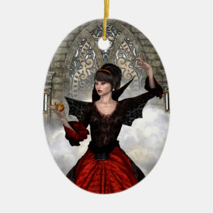 Beautiful Witch Ceramic Ornament