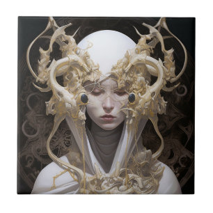 Beautiful Witch Demon Queen Fantasy Art Ceramic Tile