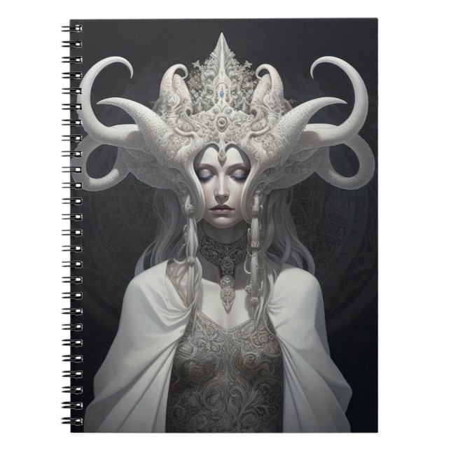 Beautiful Witch Demon Queen Fantasy Art Notebook (Front)