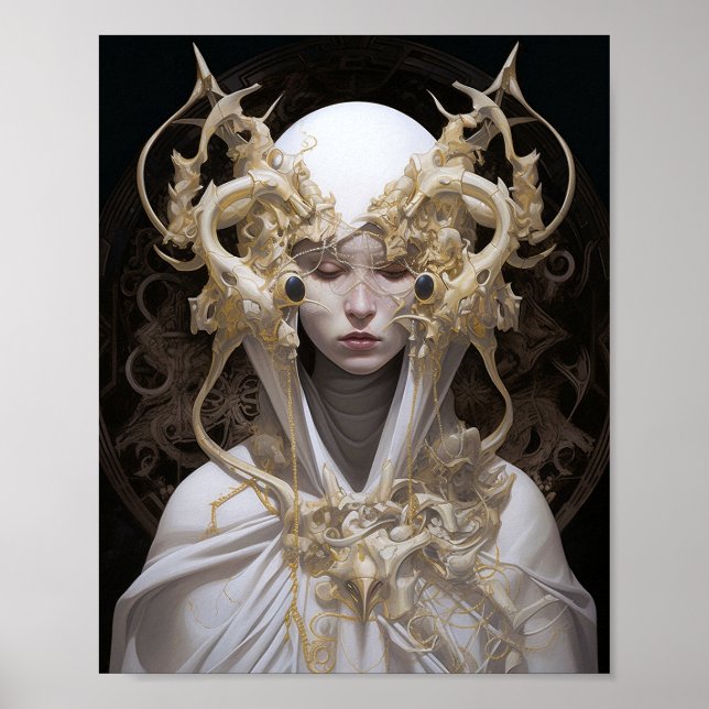 Beautiful Witch Demon Queen Fantasy Art Poster (Front)