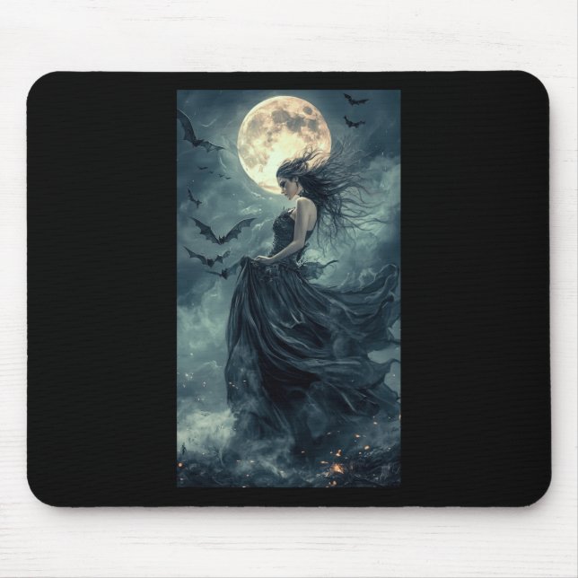 Beautiful Witch Gothic Fantasy Vampire Moonlight 1 Mouse Pad (Front)
