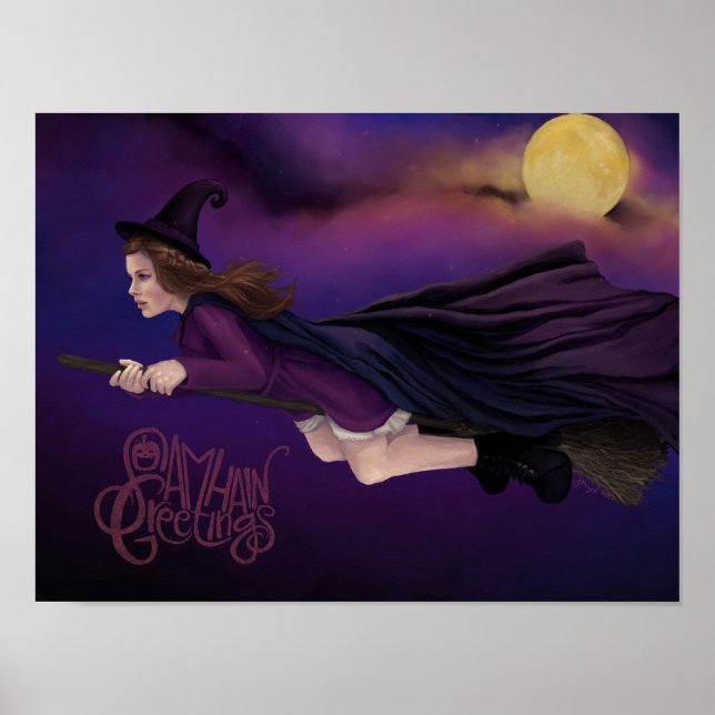 Beautiful Witch Painting Samhain Poster (Front)