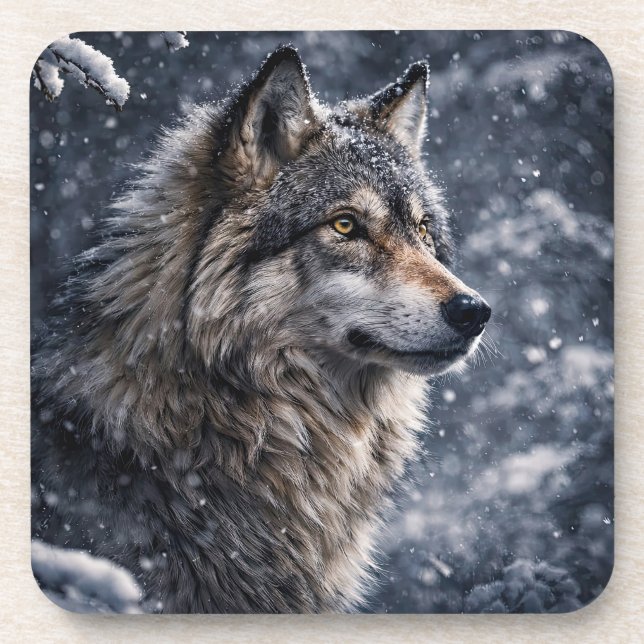 Beautiful Wolf Coasters Winter (Front)
