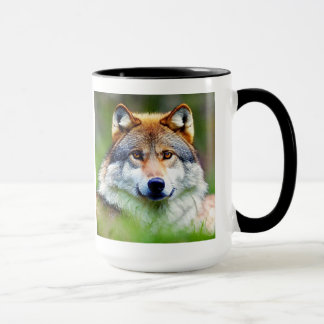 Beautiful Wolf head Painting Mug