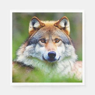 Beautiful Wolf head Painting Napkin