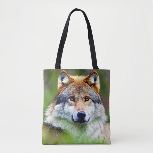 Beautiful Wolf head Painting  Tote Bag (Front)