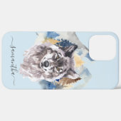 Beautiful Wolf Head Watercolor Forest Monogram Case-Mate iPhone Case (Back (Horizontal))