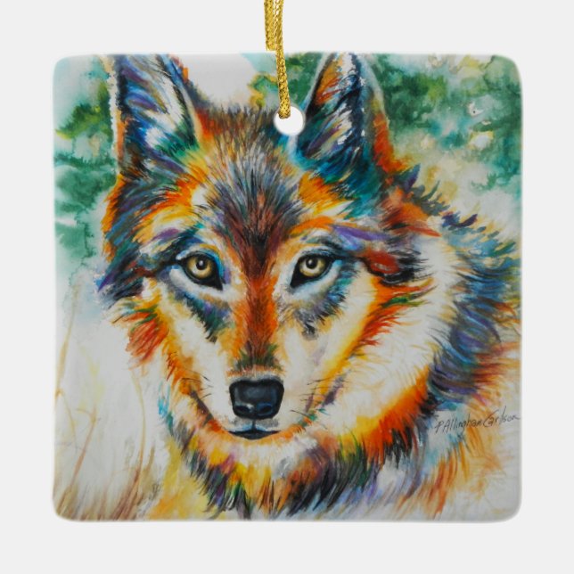 Beautiful Wolf Ornament (Front)