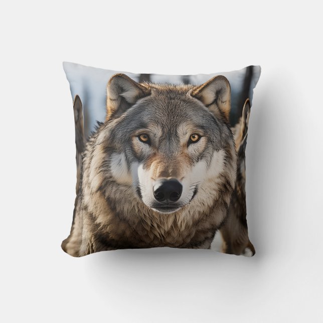 Beautiful Wolf Pillow! Cushion (Front)