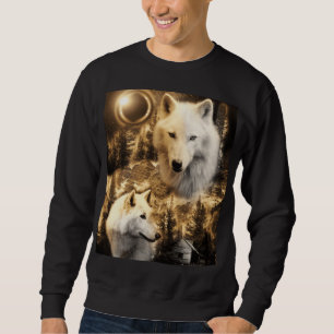 Beautiful Wolves Winter Nature Moon Sweatshirt