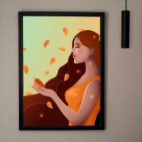 Beautiful Woman as Autumn Representation