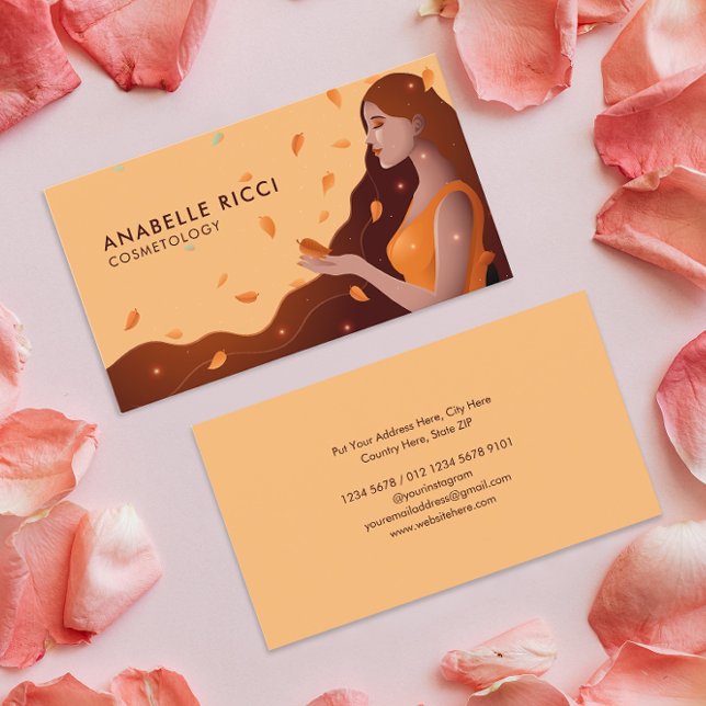 Beautiful Woman Autumn Representation | Feminine Business Card (Creator Uploaded)