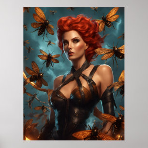 Beautiful Woman Bee Goddess Poster