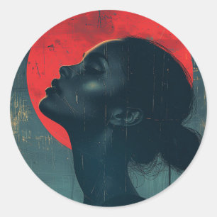 beautiful woman classic round sticker