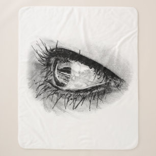 Beautiful woman eye on Medium Sherpa Blanket