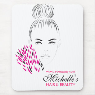 Beautiful woman fashion illustration branding mouse pad