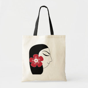 Beautiful Woman Girl Illustration Tote Bag