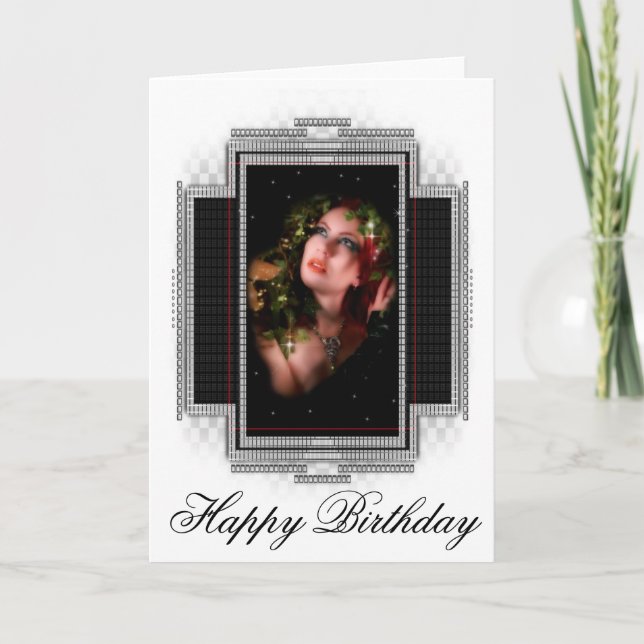 Beautiful Woman Happy Birthday Greeting Card (Front)