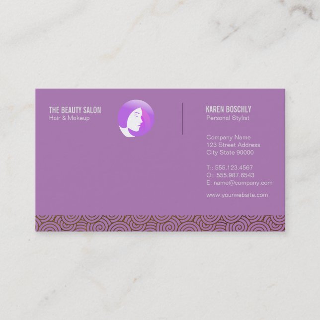 Beautiful Woman Icon Business Card (Front)