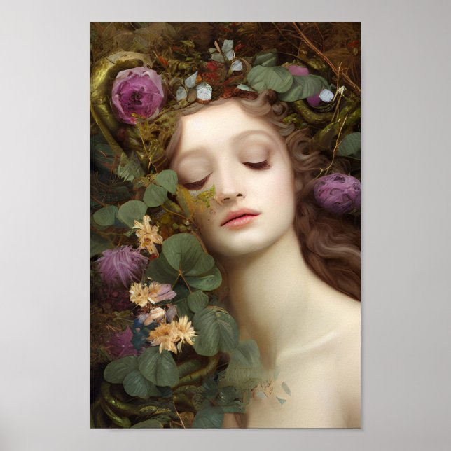 Beautiful Woman in Colourful Nature Painting | 2 | Poster (Front)