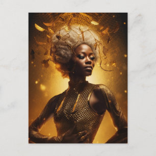 Beautiful Woman in Gold Postcard