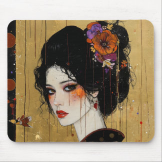 Beautiful Woman in Kimono Mouse Pad