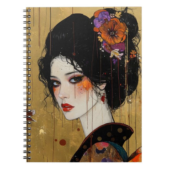 Beautiful Woman in Kimono Notebook (Front)