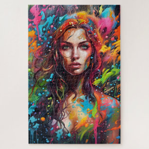 Beautiful woman in painting jigsaw puzzle