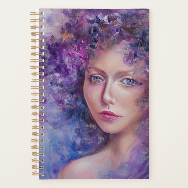 Beautiful Woman in Purple Planner (Front)
