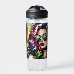 Beautiful Woman in the City Personalised Water Bottle