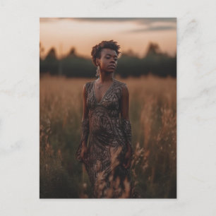 Beautiful Woman in the Field Postcard