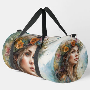 Beautiful Woman Large Duffel Duffle Bag