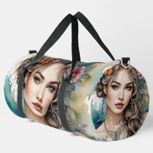 Beautiful Woman Large Duffel Duffle Bag