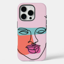 Beautiful Woman Line Art Tough iPhone case